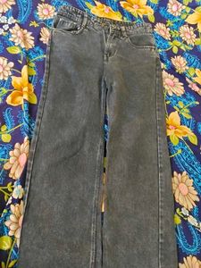 Wide Leg Washed Denim Jeans