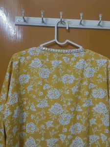 Yellow Floral Print Kurta