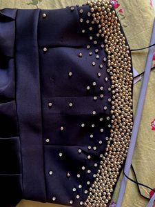 Elegant Black Embellished Party Dress
