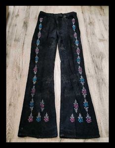Embroidered Flare Jeans