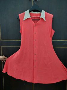 Coral Sleeveless Kurta