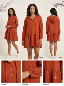 Rust Orange Hoodie Dress