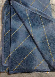 Blue Paisley Print Saree