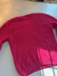Fuzzy Pink Crew Neck Sweater