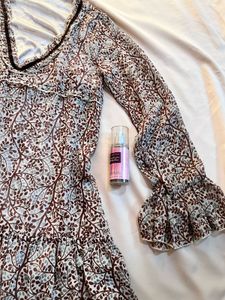 Boho Floral Print Tiered Mini Dress