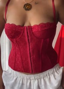 Red Lace Corset Top
