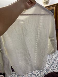 Elegant White Lace Trimmed Top