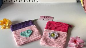 Handmade Crochet Pouches - Set of 2