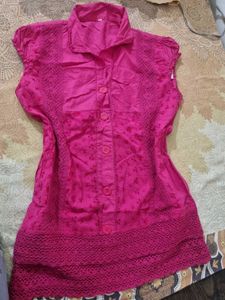 Pink Button-Down Top