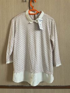 formal and casual Polka Dot Layered Tunic