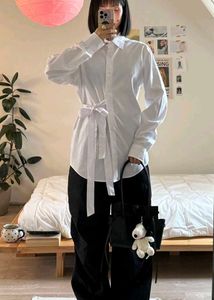 Chic White Tie-Waist Blouse