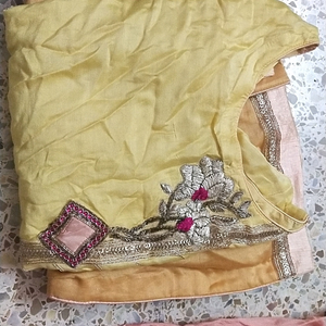 dual colour  gota n zardosi work customized kurta n straight pant