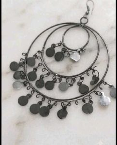 😍combo 😍Silver Tassel Hoop Earrings