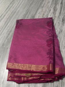 pink silk saree