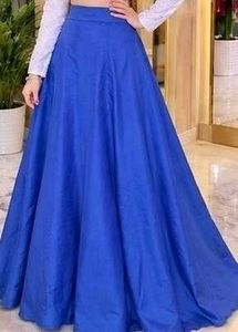 Royal Blue Skirt with Tassels