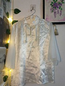 Chinese Elegant White Floral Print