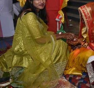 Stunning lime Yellow Embellished Anarkali Gown
