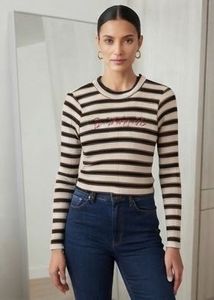 Striped Cropped Long Sleeve Top