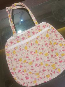 Cute Floral Quilted Tote Bag