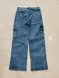 Women’s Wide Leg Cargo Jeans Combo – 2 Pieces