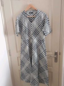 Warehouse Checkered Midi Dress