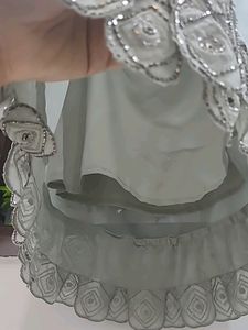 Embellished Long Skirt (Grey In Colour)