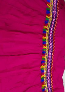 Vibrant Embroidered Pink Skirt