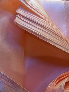 Peach Satin Fabric Or Saree-  New