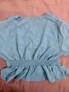 Blue Peplum Top
