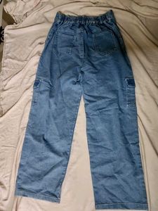 Blue Denim Cargo Pants