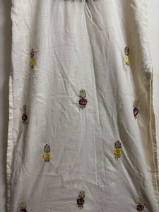 Off-White Embroidered Kurta