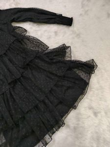 Black Ruffled Tiered Dress
