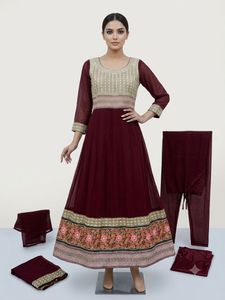 Elegant Maroon Anarkali Suit Set