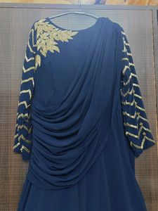Navy Blue Embellished Gown