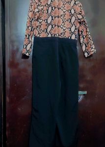Black Stylish Printed Jumpsuit For 32 Bust