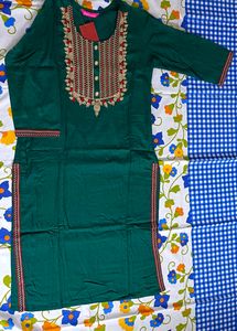 Emerald Green Embroidered Kurti