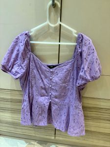 ✨ Mauve Eyelet Embroidered Top | Size XL ✨