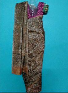 Brown kalamkari saree