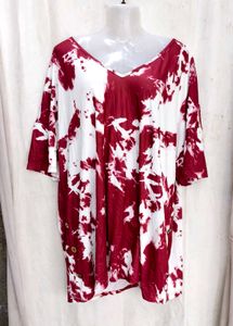 Stylish Tie-Dye V-Neck Top