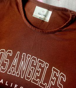 Cute Brown Cropped "Los Angeles" Top