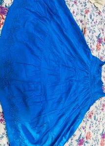 Bohemian Royal Blue Embroidered Tiered Skirt