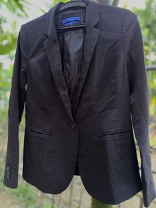 Black Blazer &amp; Peach Dress Combo