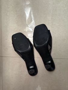 Stylish Black Bow Detail Slides