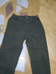 Olive Green Casual Pants