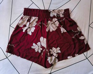 Floral Print High-Waisted Shorts
