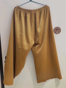 Pleated Palazzo Pants - Mustard