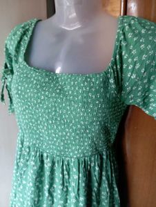 Green Floral Day Dress