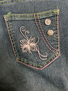 Embroidered Denim Shorts