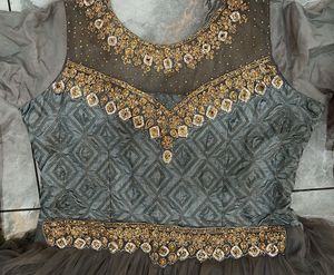 Stunning Grey gown with dupta