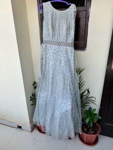 Elegant Light Silver Formal Gown